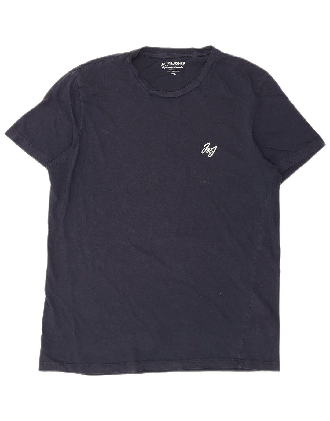 JACK & JONES Herre T-shirt Top Stor marineblå bomuld