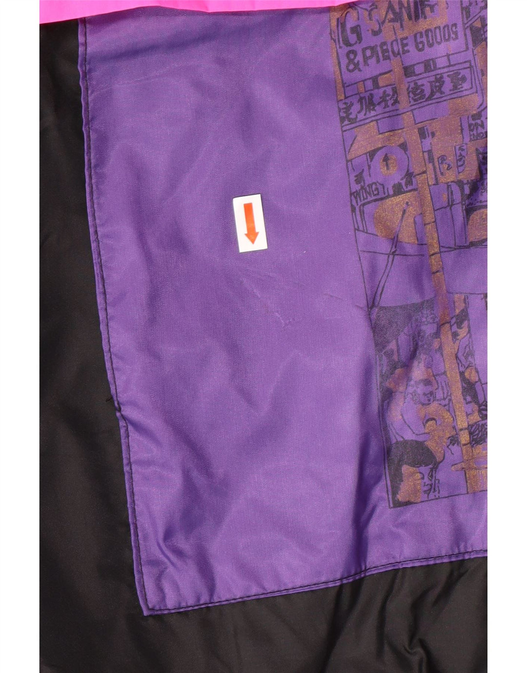 VINTAGE Herre Hættejakke Anorak UK 38 Medium Sort Colourblock Polyamid
