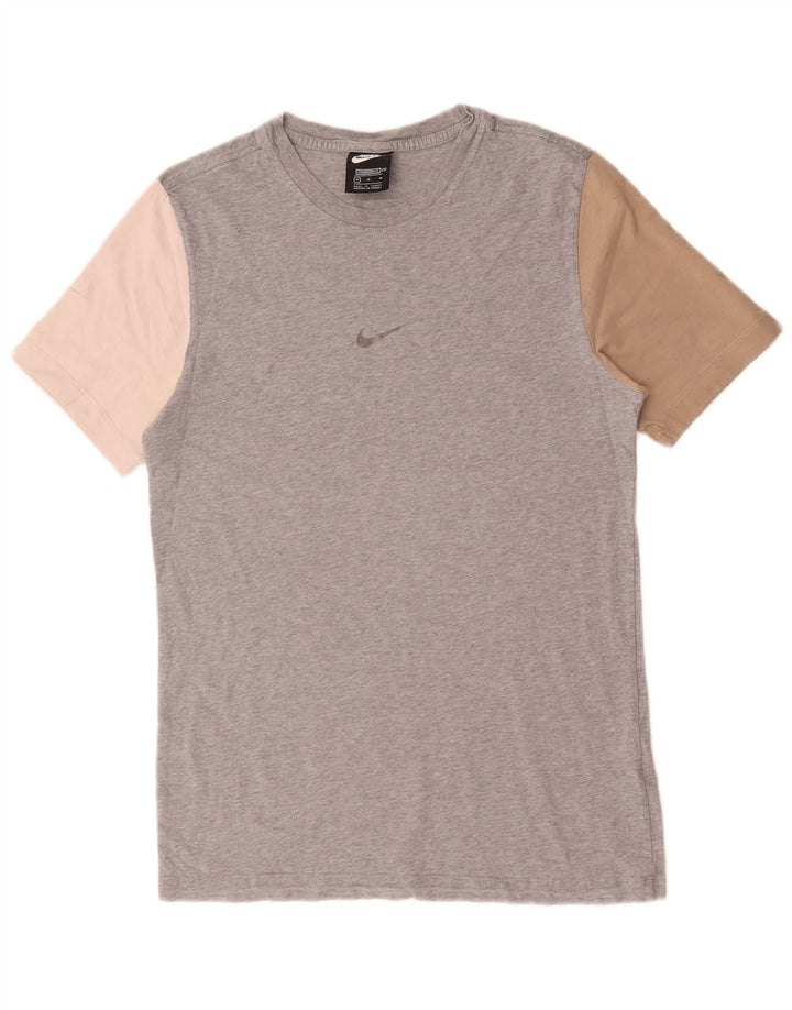 Nike Standard Fit T-shirt top mellemgrå farveblok bomuld