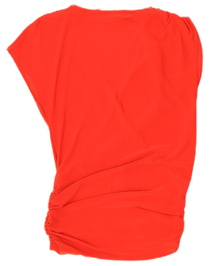 Zara Dame ærmeløs bluse Top UK 8 Lille rød polyester