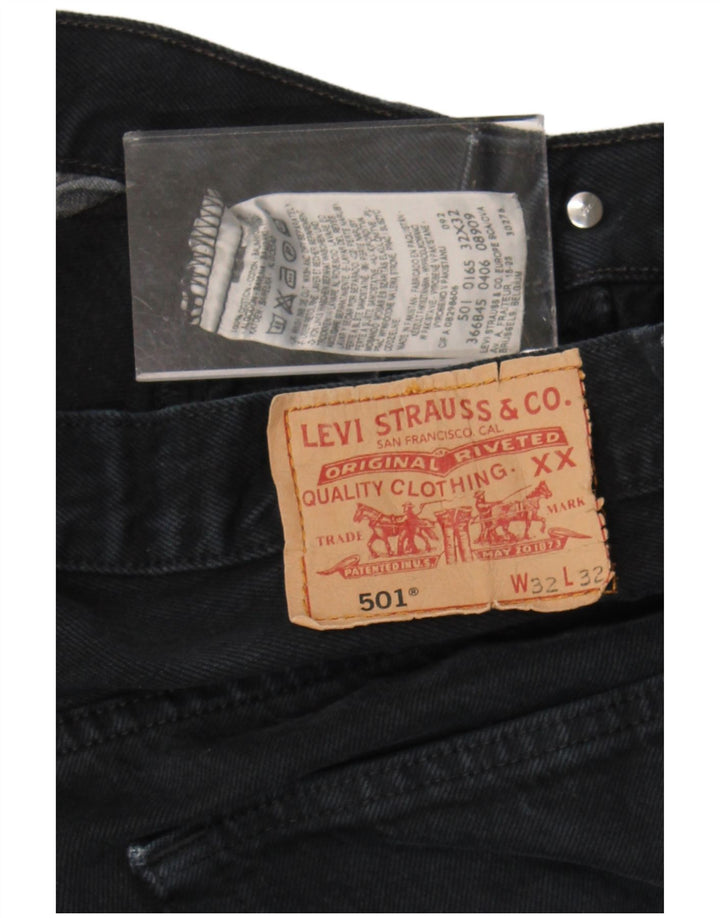 LEVI'S Herre 501 Straight Jeans W32 L32 Marineblå Bomuld