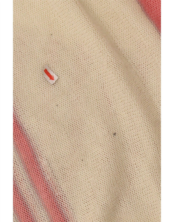 VINTAGE Dame Boat Neck Jumper Sweater UK 14 Medium Pink Colourblock