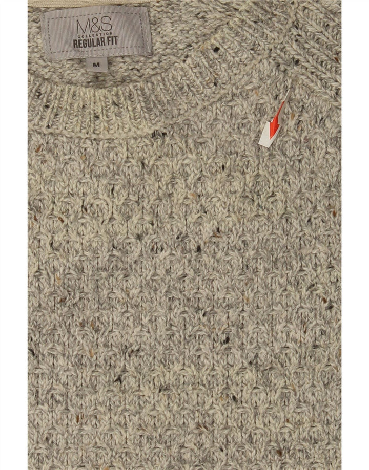 Marks & Spencer Herre sweater med rund hals, medium grå flækket
