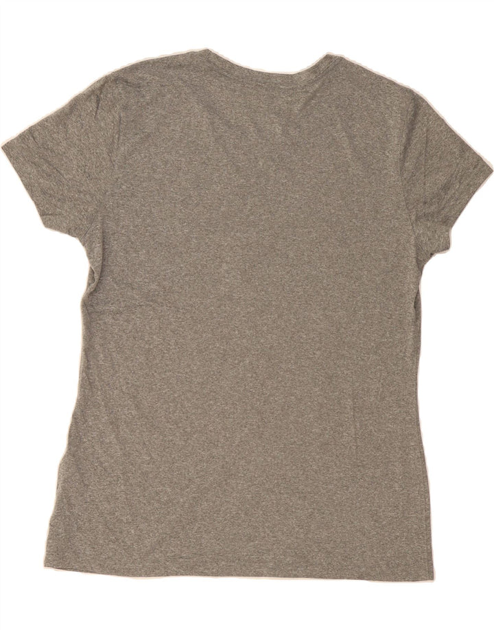 NIKE Womens Dri Fit Graphic T-Shirt Top UK 14 Large Grey Polyester Vintage Nike and Second-Hand Nike from Messina Hembry 