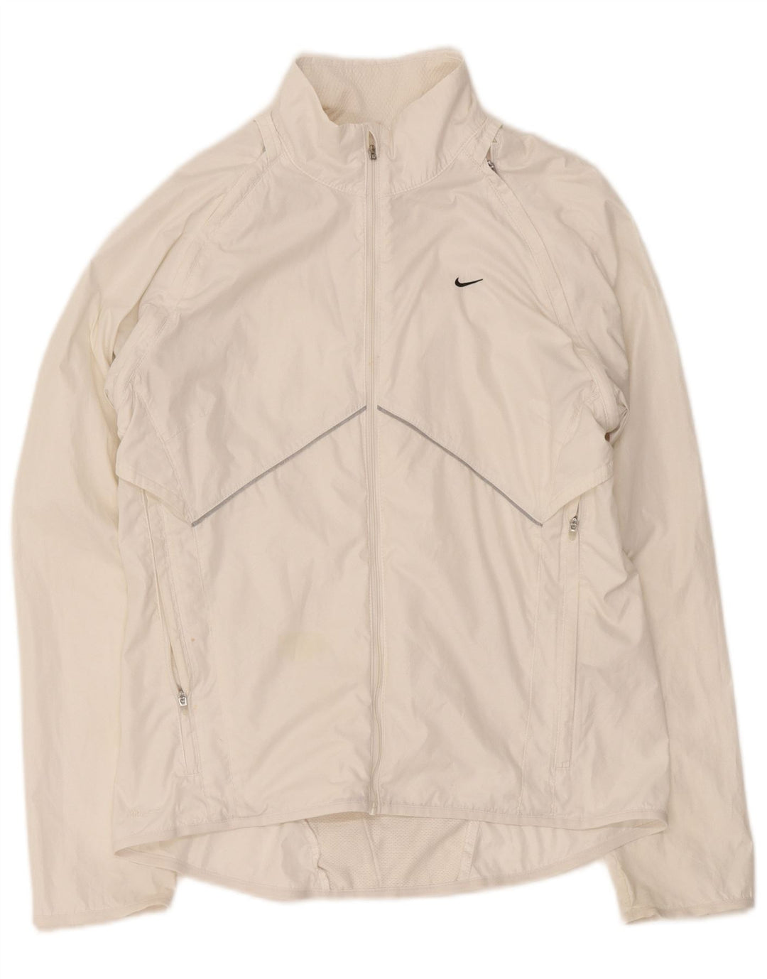Nike træningsdragt topjakke til kvinder UK 10/12 Medium White Polyester