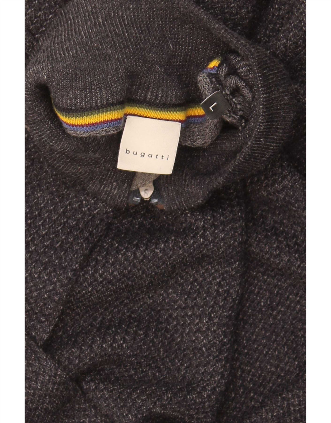 Bugatti Herre Zip Neck Jumper Sweater Large Grå