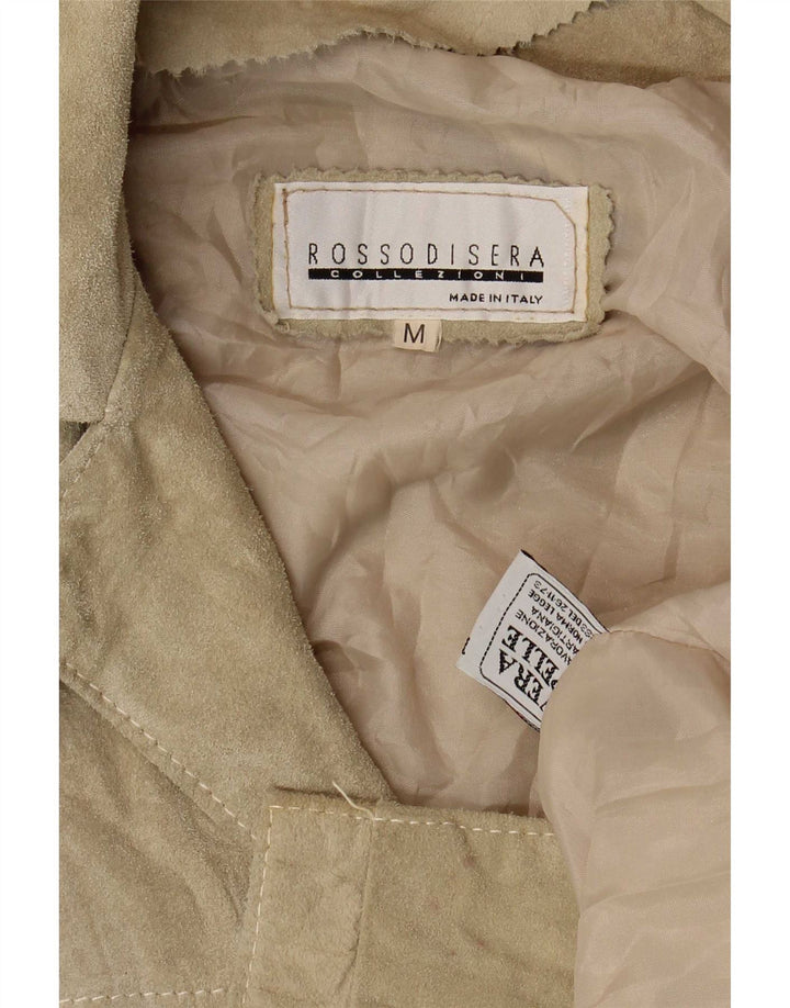Rossodisera Dame Oversized Ruskindsjakke UK 14 Medium Beige Læder