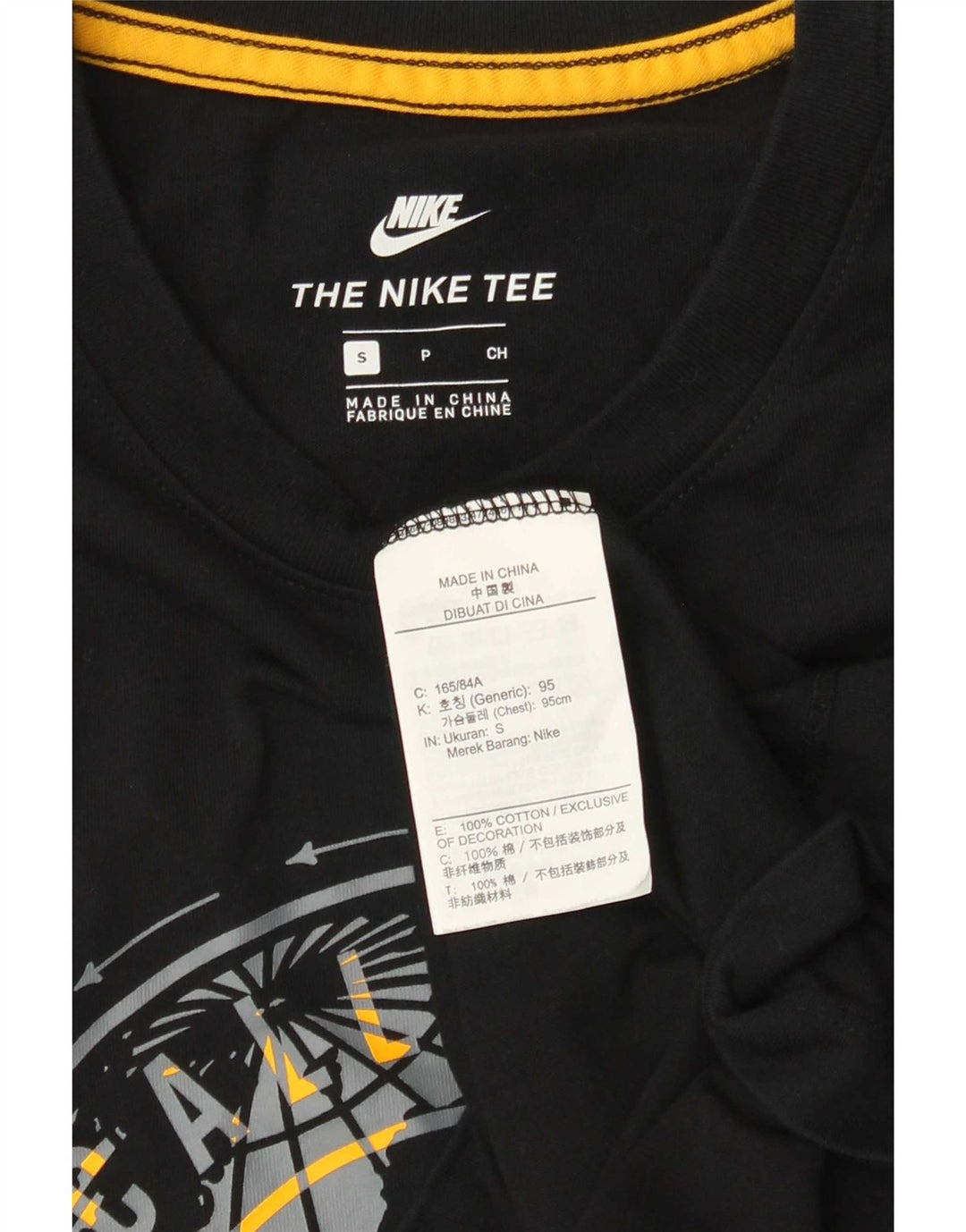Nike grafisk T-shirt top til mænd, lille sort bomuld