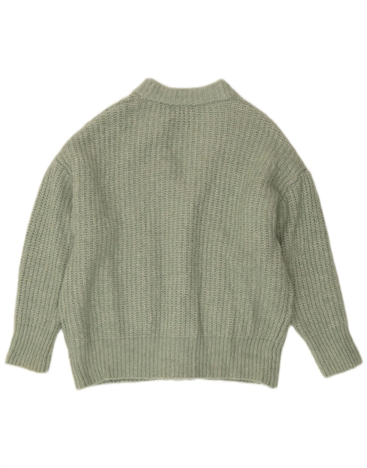 Zara Dame Oversized Cardigan Sweater UK 14 Medium Green