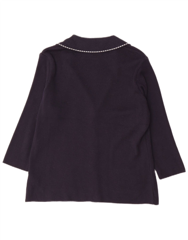 Marks & Spencer Dame Per Una Cardigan Sweater UK 16 Large Navy Blue
