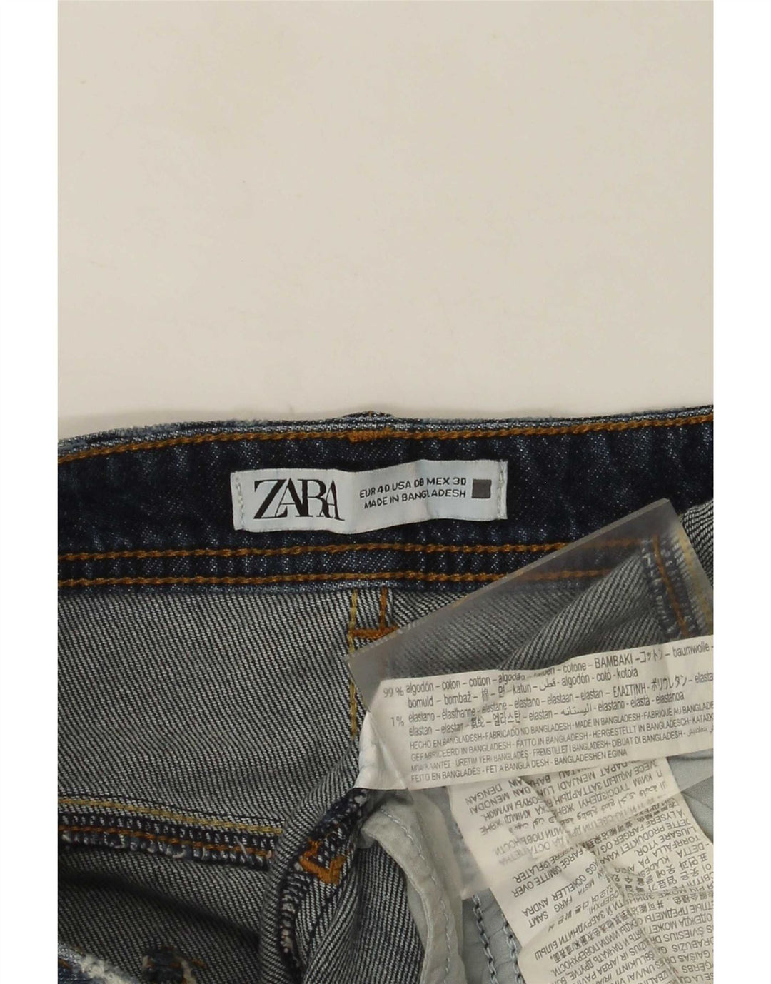 Zara Dame Distressed Slim Jeans EU 40 Medium W30 L28 Blå Bomuld