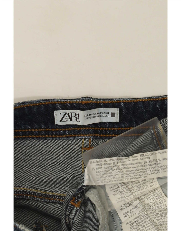 Zara Dame Distressed Slim Jeans EU 40 Medium W30 L28 Blå Bomuld