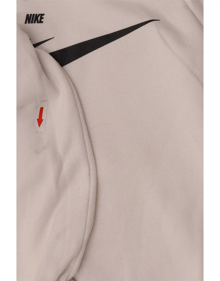 Nike Dame Grafisk Oversized Hoodie Jumper UK 10 Small White Polyester