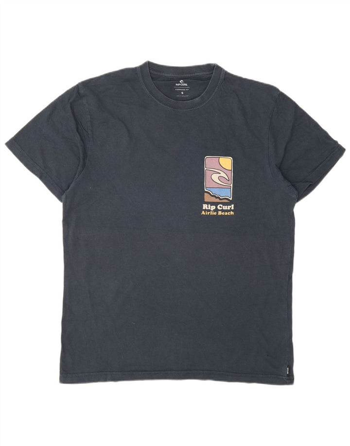 Rip Curl Herre Standard Fit Grafisk T-Shirt Top Lille Navy Blue Beach