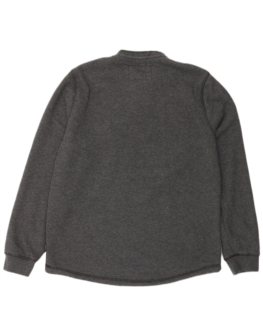 Lee Herre Regular Fit Button Neck Sweatshirt Jumper lille grå bomuld