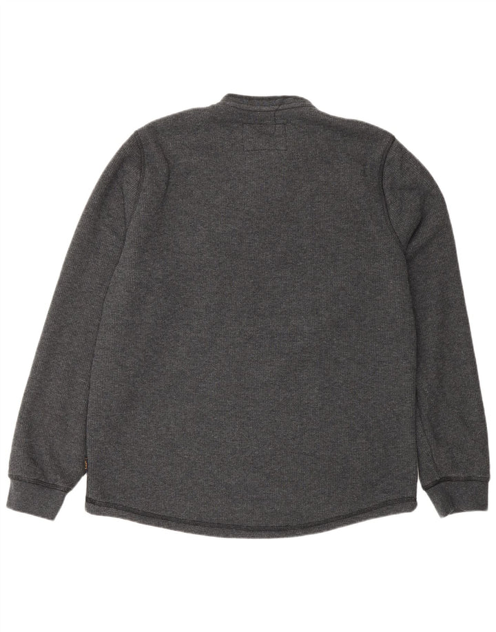 Lee Herre Regular Fit Button Neck Sweatshirt Jumper lille grå bomuld