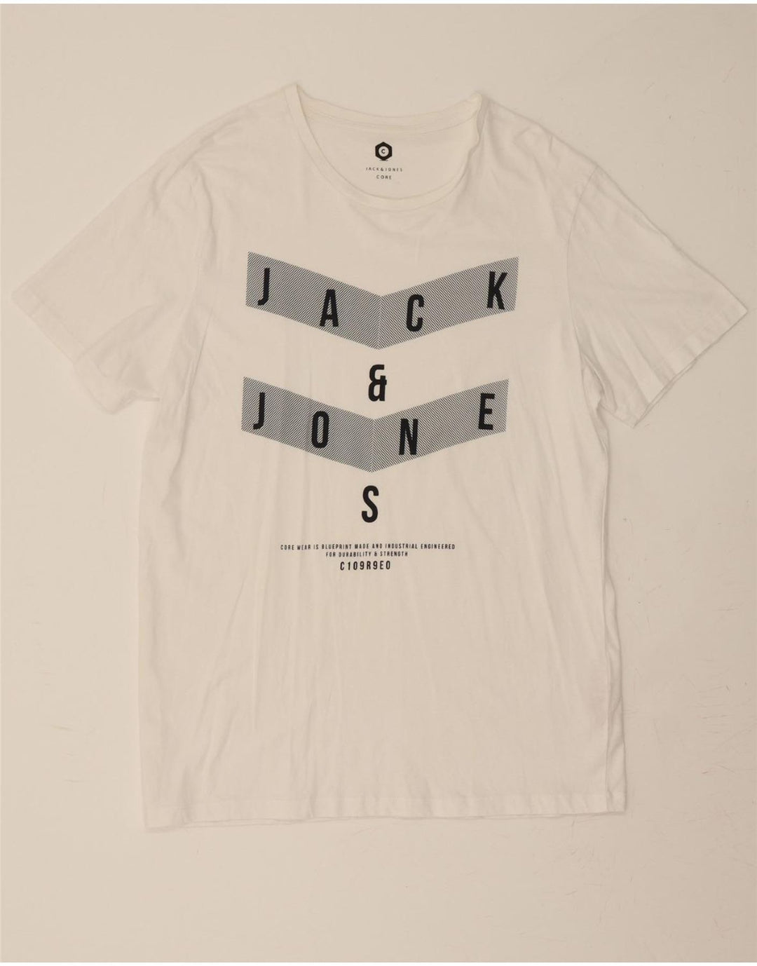 JACK & JONES Mens Graphic T-Shirt Top XL White Cotton Vintage Jack & Jones and Second-Hand Jack & Jones from Messina Hembry 