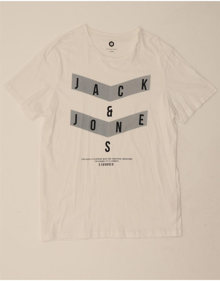 JACK & JONES Mens Graphic T-Shirt Top XL White Cotton Vintage Jack & Jones and Second-Hand Jack & Jones from Messina Hembry 