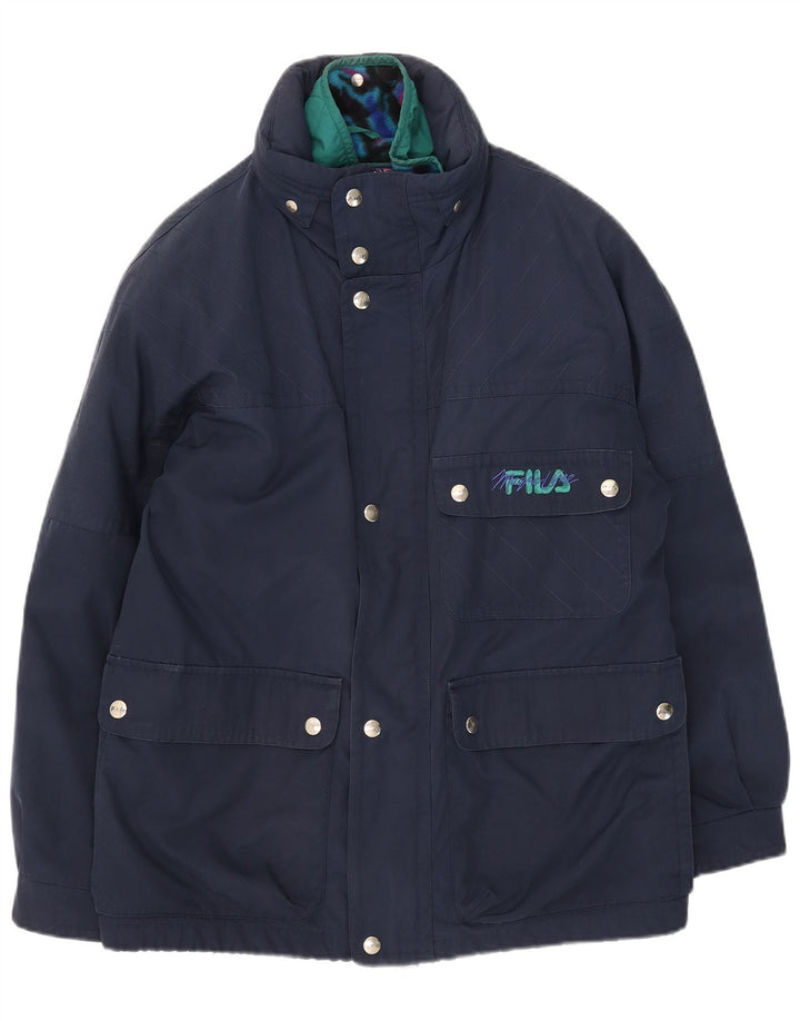 Fila Herre Hooded Utility Jacket UK 40 Large Navy Blue Polyester