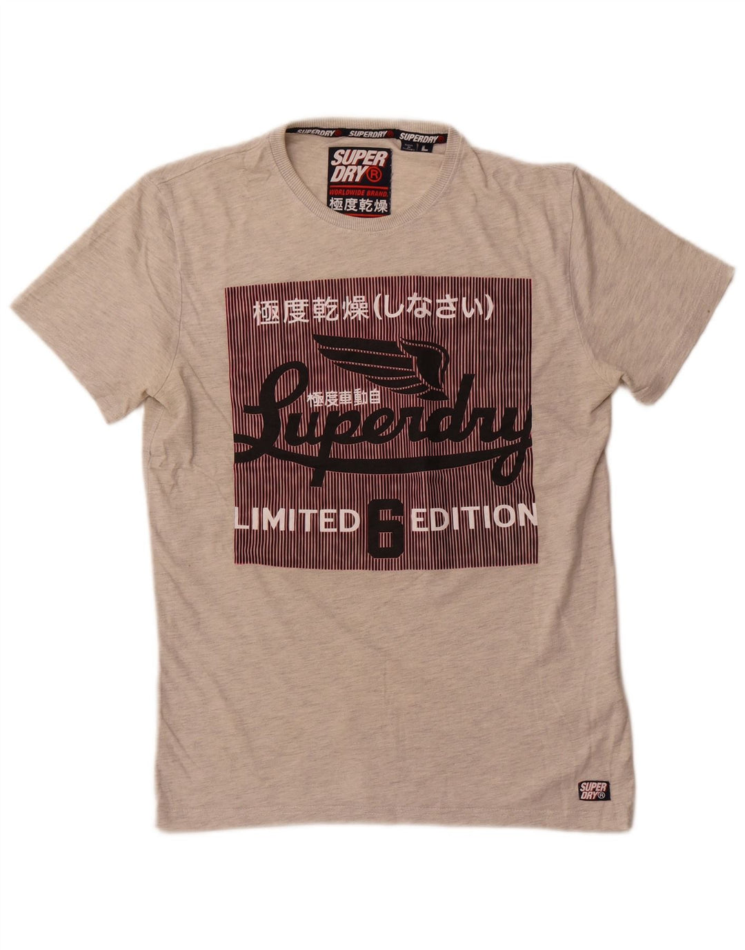 Superdry Herre Limited Edition Grafisk T-shirt Top Stor Grå Bomuld