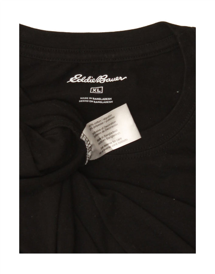 EDDIE BAUER Mens T-Shirt Top XL Black Cotton Vintage Eddie Bauer and Second-Hand Eddie Bauer from Messina Hembry 