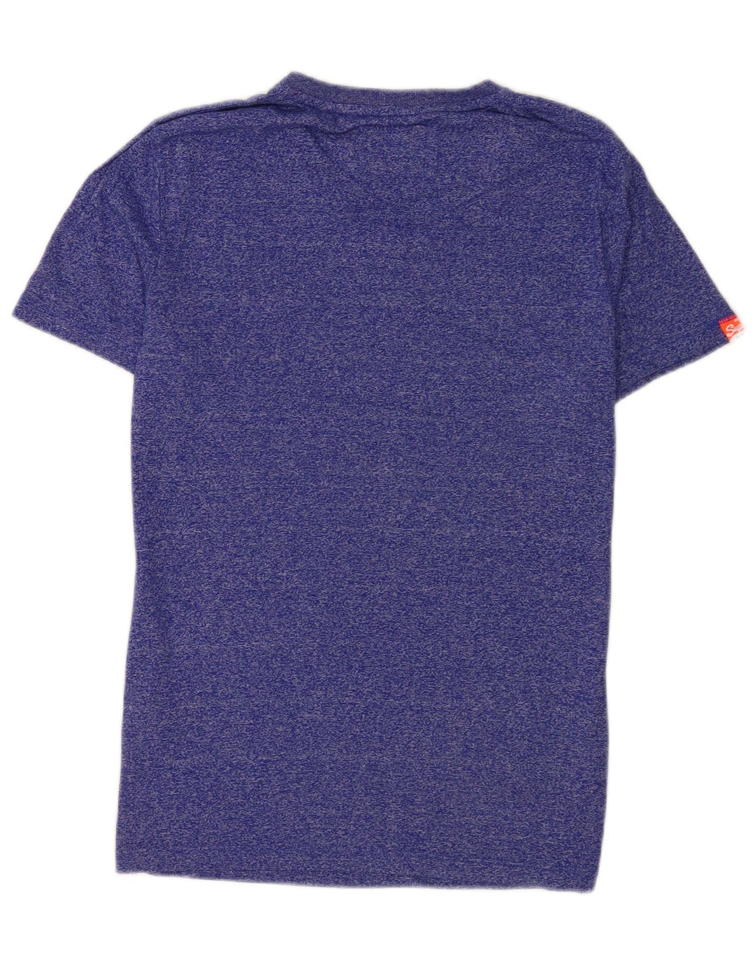 Superdry T-shirt top til mænd, lille blå flækket bomuld