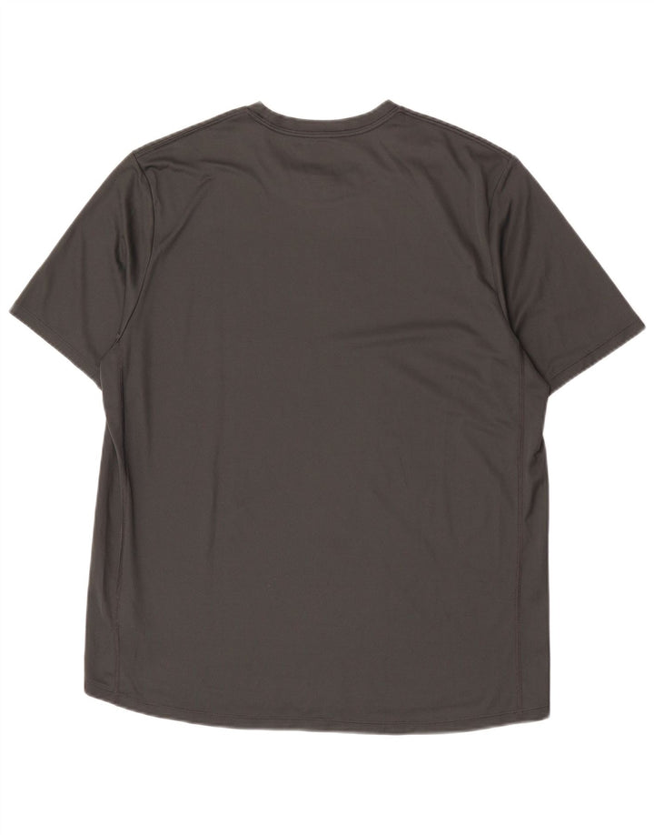 Nike Herre Dri Fit Grafisk T-Shirt Top Stor Grå Polyester