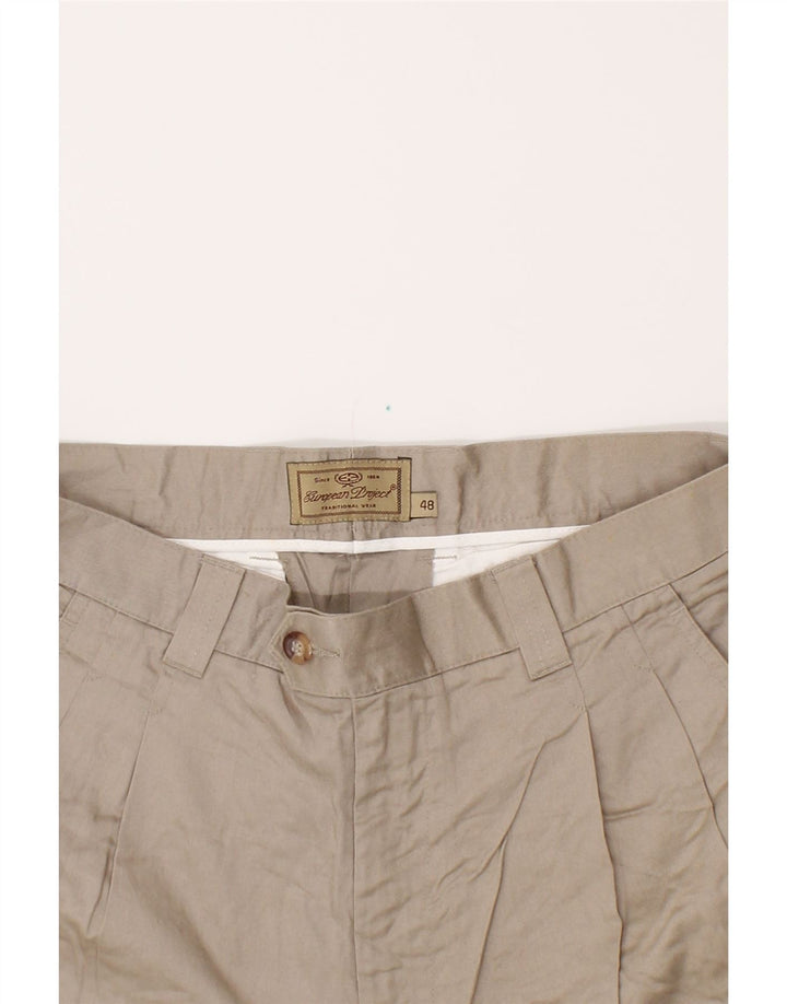 EUROPEAN PROJECT Womens Pegged Chino Shorts IT 48 Medium W32 Beige Cotton Vintage European Project and Second-Hand European Project from Messina Hembry 