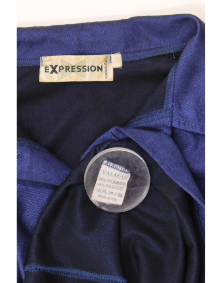 VINTAGE Womens Shirt Blouse UK 12 Medium Blue Polyamide Vintage Vintage and Second-Hand Vintage from Messina Hembry 