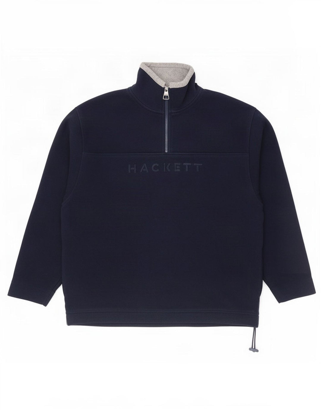 Hackett Herre grafisk lynlås hals Fleece Jumper 2XL marineblå polyester