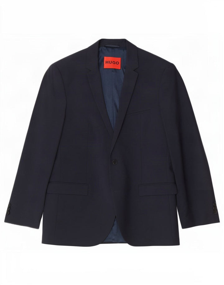 Hugo Boss Herre 2-knaps blazerjakke UK 54 2XL Navy Blue Virgin Wool