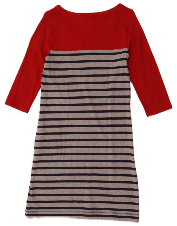Tommy Hilfiger Womens 3/4 Sleeve Basic Dress UK 12 Medium Red Striped