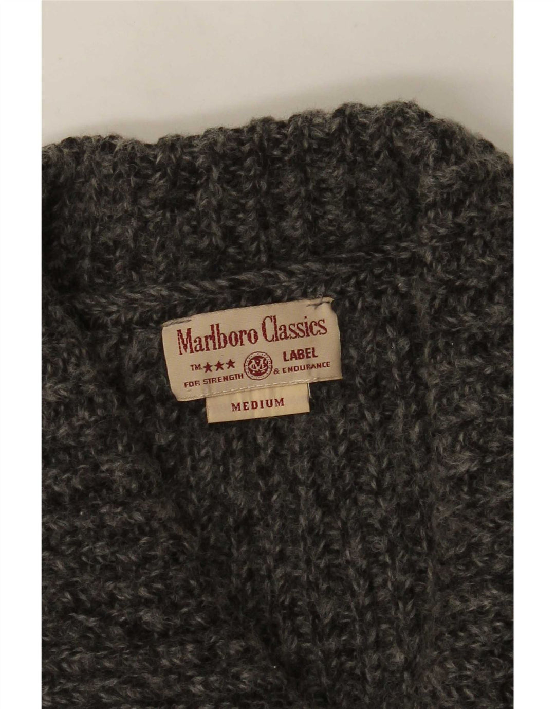 Marlboro Classics Dame Crop Cardigan Sweater UK 14 Medium Grey Flecked
