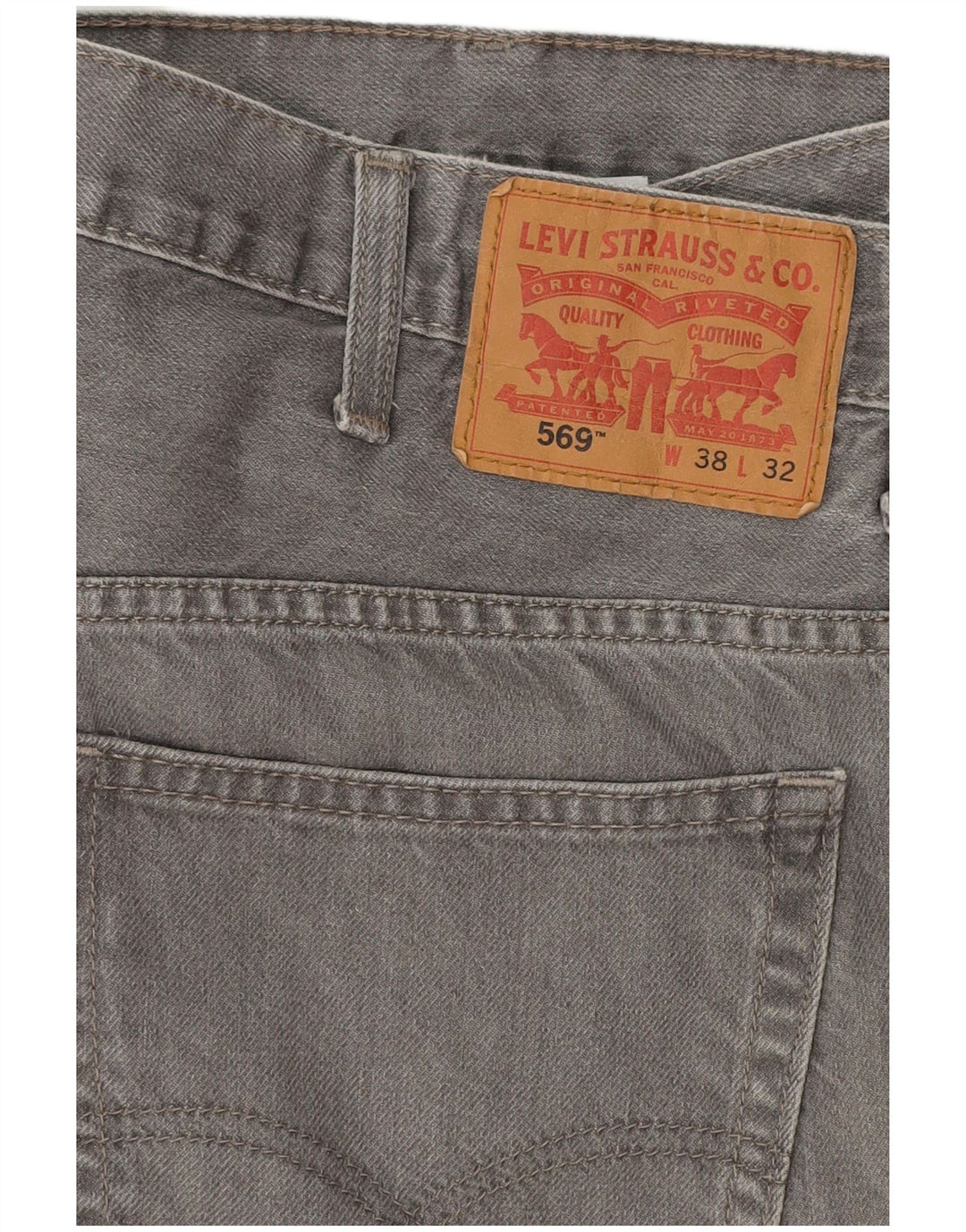 Levi's Herre 569 løse jeans W38 L29 Grå bomuld