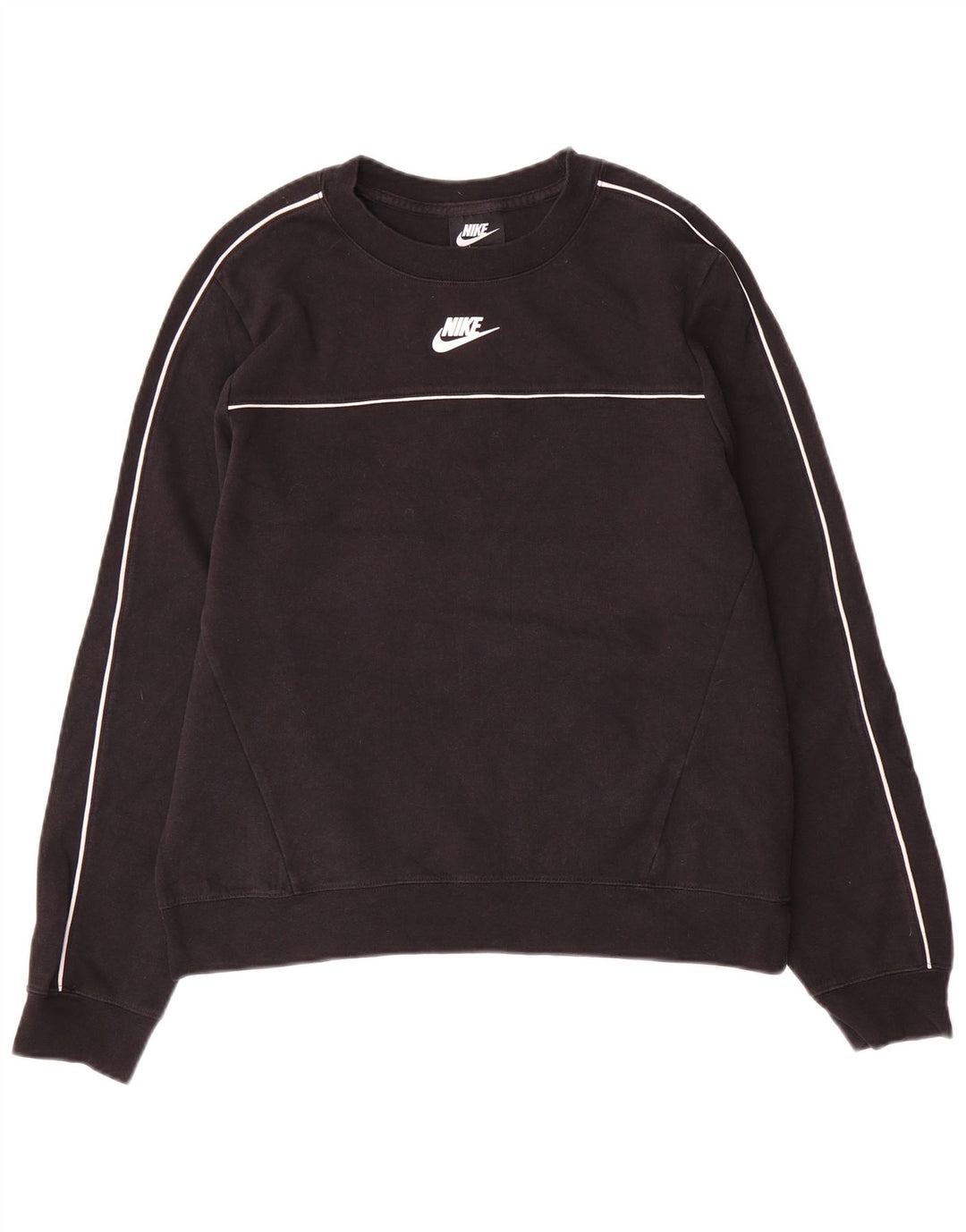 Nike Dame Sweatshirt Jumper UK 14 Medium Sort Bomuld