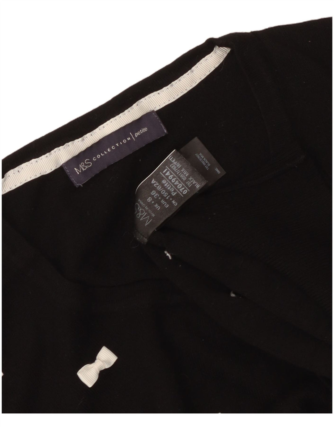 Marks & Spencer Dame Crop Boat Neck Jumper Sweater UK 8 Small Black