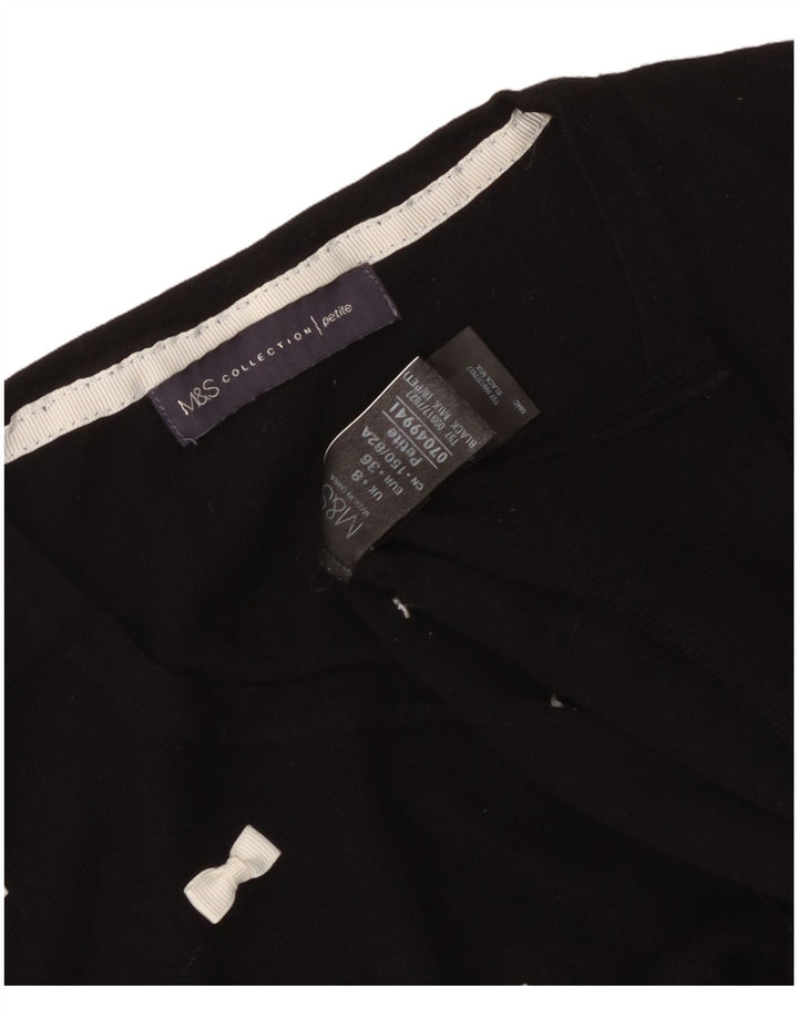 Marks & Spencer Dame Crop Boat Neck Jumper Sweater UK 8 Small Black