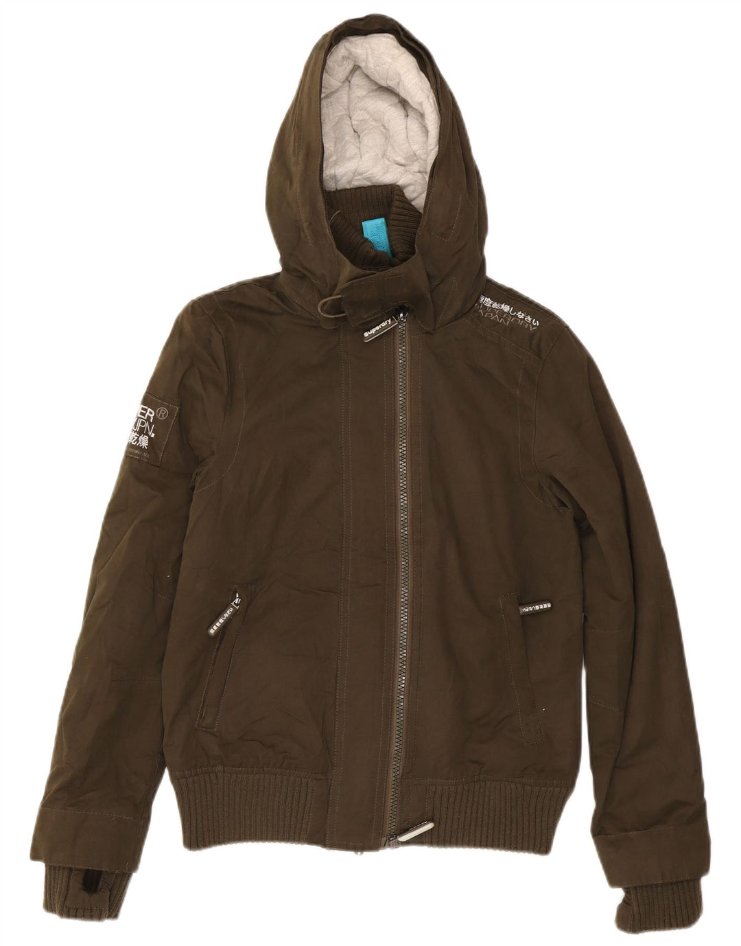 Superdry Herre The Windbomber Hooded Windbreaker Jacket UK 38 Medium Brown