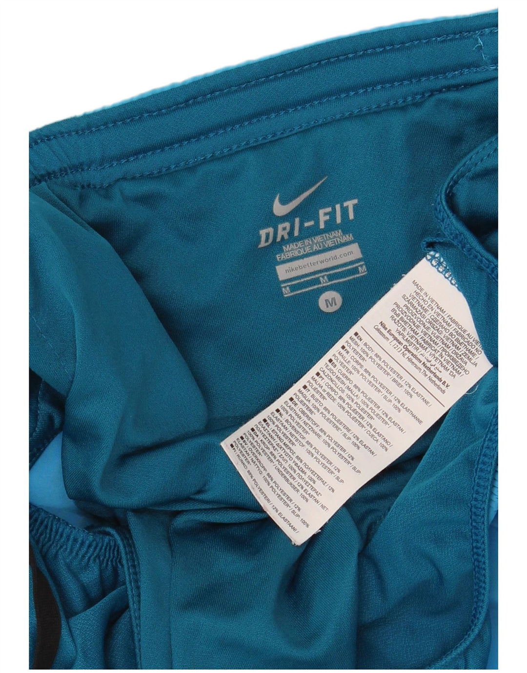 NIKE Dri Fit sportsshorts til kvinder UK 14 Medium Blue Polyester