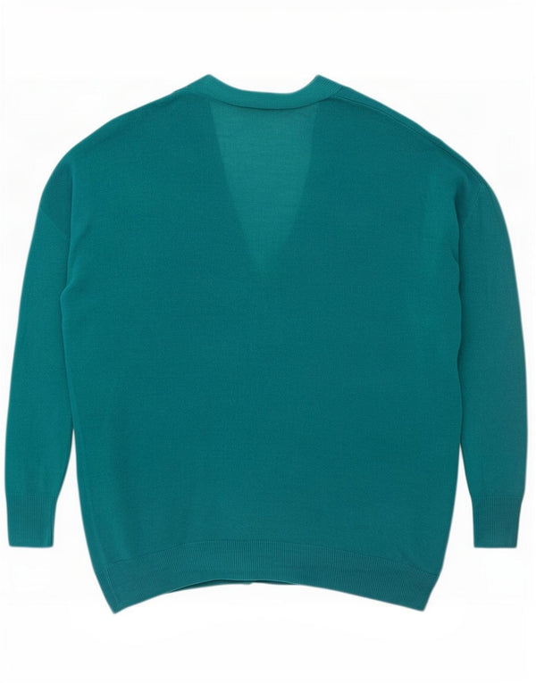 Zara Dame Oversized Cardigan Sweater UK 10 Small Blue Acryl