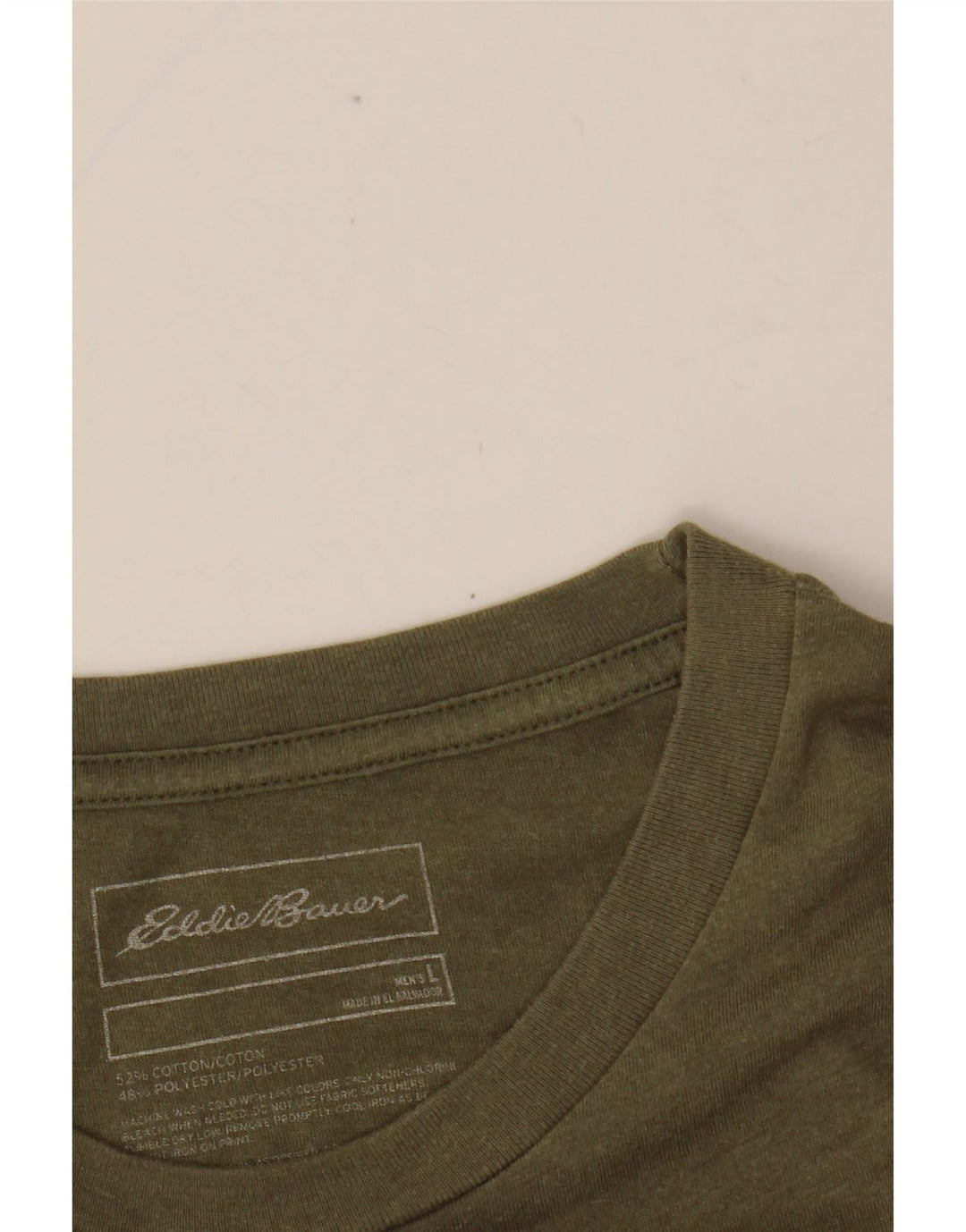 EDDIE BAUER Herre grafisk T-shirt Top Stor Khaki Bomuld