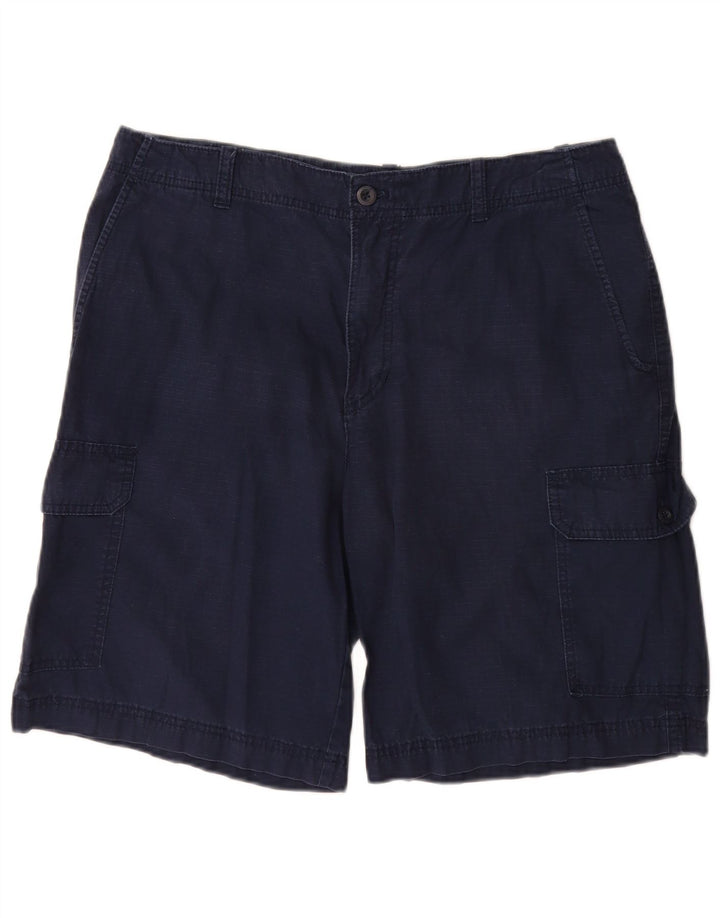 Izod Herre Cargo Shorts W34 store marineblå bomuld