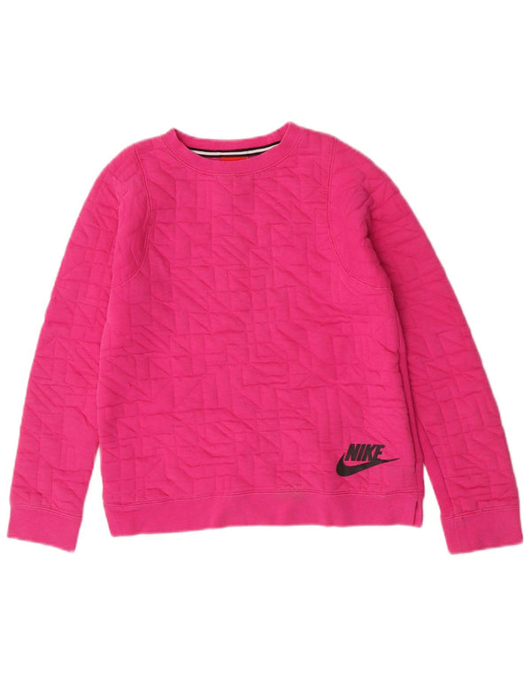 Nike Girls Graphic Sweatshirt Jumper 10-11 år Medium Pink Bomuld