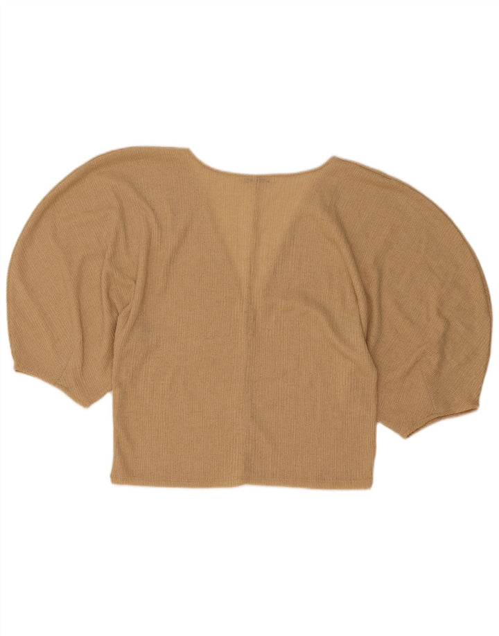 Zara Dame Bluse Top UK 12 Medium Beige