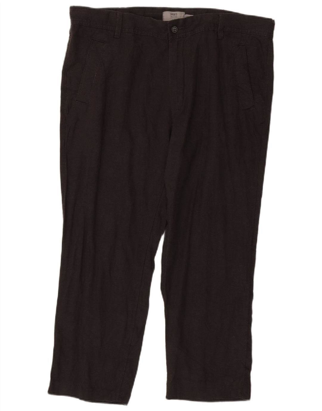 MARKS & SPENCER Slim Chino-bukser til mænd W36 L25 Grå hør