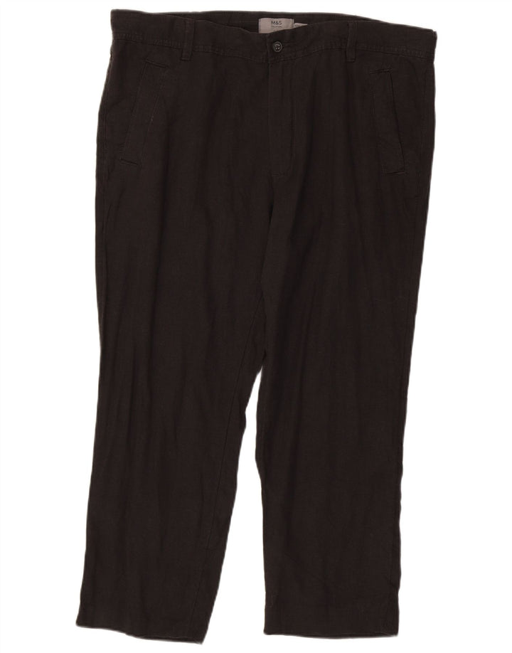 MARKS & SPENCER Slim Chino-bukser til mænd W36 L25 Grå hør