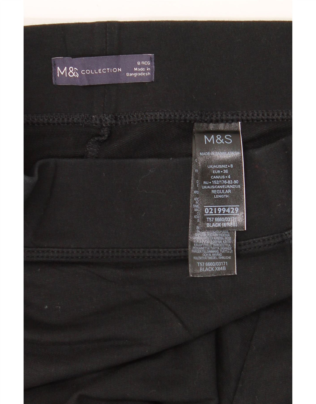 MARKS & SPENCER Womens Tracksuit Trousers UK 8 Small Black Cotton Vintage Marks & Spencer and Second-Hand Marks & Spencer from Messina Hembry 