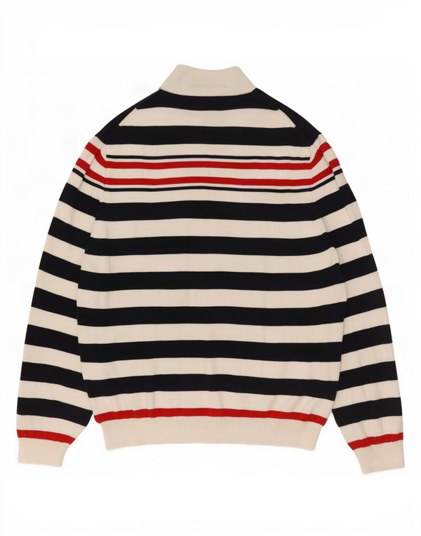 Brooks Brothers Herre Button Neck Jumper Sweater XL Marineblå stribet