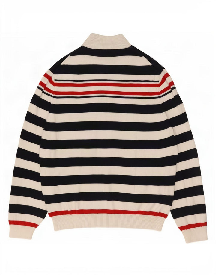 Brooks Brothers Herre Button Neck Jumper Sweater XL Marineblå stribet