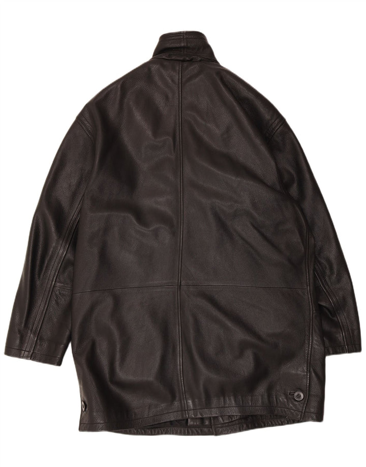 Vintage Herre Regular Fit Læderjakke UK 40 Large Black